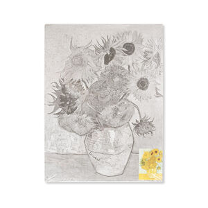 Plátno na lepenke so skicou umeleckého diela “Sunflowers”