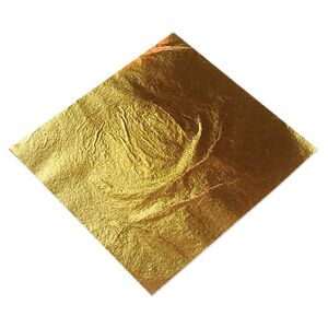 Metalické plátky zlaté 16 x 16 cm - 100 listov