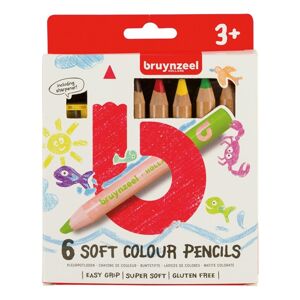Mäkké farebné jumbo ceruzky pre deti Bruynzeel Holland / 6 ks