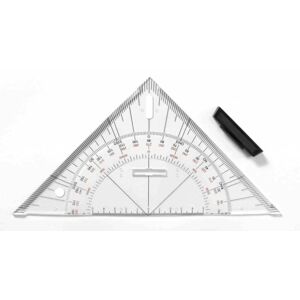 Navigačné trojuholníkové pravítko LENIAR 45° / 25 cm