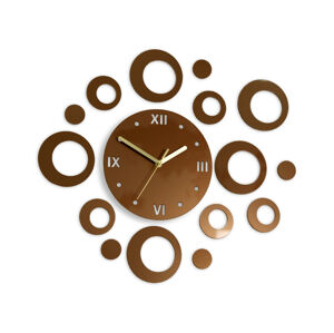 Moderné nástenné hodiny RINGS COPPER copper